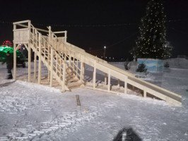 Зимняя горка Савушка Зима wood-6 для детской площадки